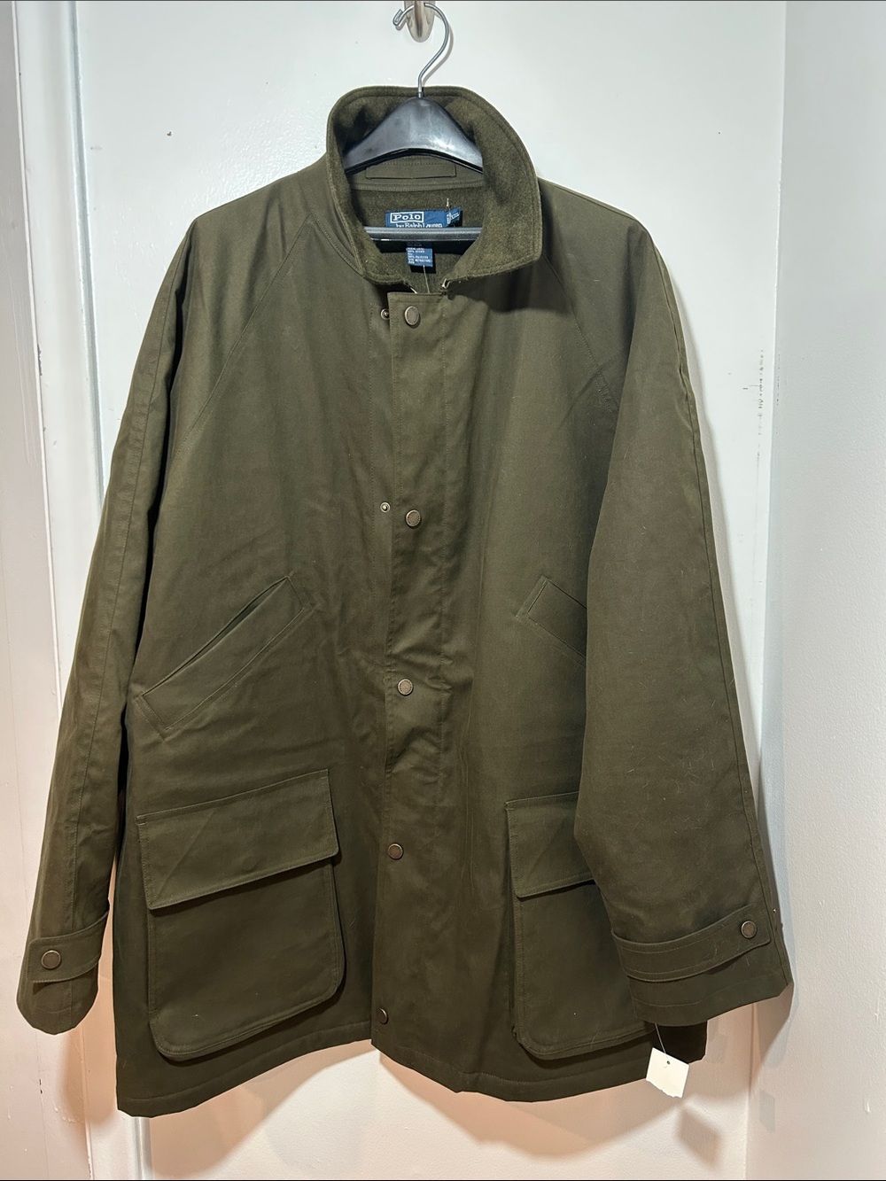 NWOT Polo by Ralph Lauren Olive Field Coat with Wool Collar Size XXL